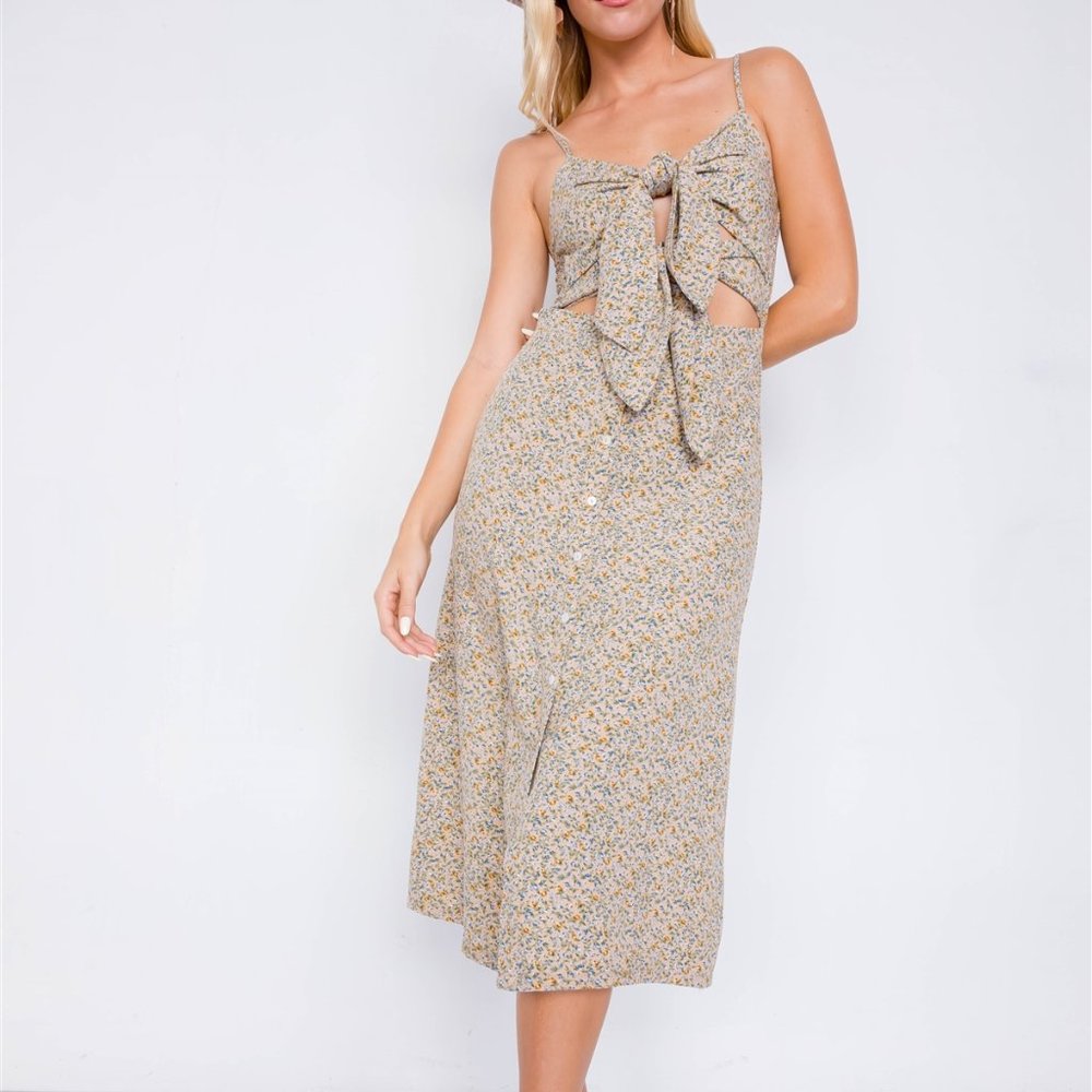 📦 MOVE OUT SALE - Floral Print Boho Midi Dress